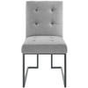 Modway Privy Black Stainless Steel Upholstered Fabric Dining Chair EEI-3745-BLK-LGR Black Light Gray