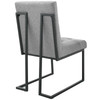 Modway Privy Black Stainless Steel Upholstered Fabric Dining Chair EEI-3745-BLK-LGR Black Light Gray