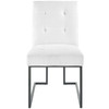 Modway Privy Black Stainless Steel Upholstered Fabric Dining Chair EEI-3745-BLK-WHI Black White