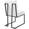 Modway Privy Black Stainless Steel Upholstered Fabric Dining Chair EEI-3745-BLK-WHI Black White