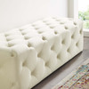 Modway Amour 60" Tufted Button Entryway Performance Velvet Bench EEI-3770-IVO Ivory