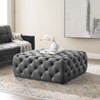 Modway Amour Tufted Button Large Square Performance Velvet Ottoman EEI-3774-GRY Gray