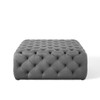Modway Amour Tufted Button Large Square Performance Velvet Ottoman EEI-3774-GRY Gray