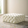 Modway Amour Tufted Button Large Square Performance Velvet Ottoman EEI-3774-IVO Ivory