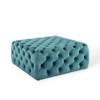 Modway Amour Tufted Button Large Square Performance Velvet Ottoman EEI-3774-SEA Sea Blue