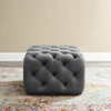 Modway Amour Tufted Button Square Performance Velvet Ottoman EEI-3776-GRY Gray
