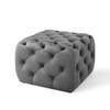 Modway Amour Tufted Button Square Performance Velvet Ottoman EEI-3776-GRY Gray