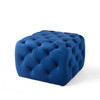 Modway Amour Tufted Button Square Performance Velvet Ottoman EEI-3776-NAV Navy