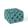 Modway Amour Tufted Button Square Performance Velvet Ottoman EEI-3776-SEA Sea Blue