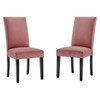 Modway Parcel Performance Velvet Dining Side Chairs - Set of 2 EEI-3779-DUS Dusty Rose