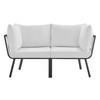 Modway Riverside 2 Piece Outdoor Patio Aluminum Sectional Sofa Set EEI-3781-SLA-WHI Gray White