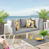 Modway Riverside 2 Piece Outdoor Patio Aluminum Sectional Sofa Set EEI-3781-WHI-GRY White Gray