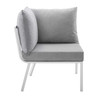 Modway Riverside 2 Piece Outdoor Patio Aluminum Sectional Sofa Set EEI-3781-WHI-GRY White Gray