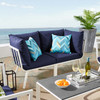 Modway Riverside 2 Piece Outdoor Patio Aluminum Sectional Sofa Set EEI-3781-WHI-NAV White Navy