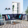 Modway Riverside 4 Piece Outdoor Patio Aluminum Sectional EEI-3794-WHI-NAV White Navy