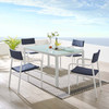 Modway Raleigh 5 Piece Outdoor Patio Aluminum Dining Set EEI-3796-WHI-NAV White Navy