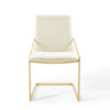 Modway Pitch Performance Velvet Dining Armchair EEI-3799-GLD-IVO Gold Ivory