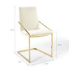 Modway Pitch Performance Velvet Dining Armchair EEI-3799-GLD-IVO Gold Ivory