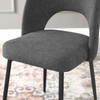 Modway Rouse Upholstered Fabric Dining Side Chair EEI-3801-BLK-CHA Black Charcoal