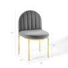 Modway Isla Channel Tufted Performance Velvet Dining Side Chair EEI-3802-GLD-GRY Gold Gray