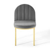 Modway Isla Channel Tufted Performance Velvet Dining Side Chair EEI-3802-GLD-GRY Gold Gray