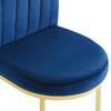 Modway Isla Channel Tufted Performance Velvet Dining Side Chair EEI-3802-GLD-NAV Gold Navy