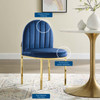 Modway Isla Channel Tufted Performance Velvet Dining Side Chair EEI-3802-GLD-NAV Gold Navy