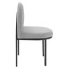 Modway Isla Channel Tufted Upholstered Fabric Dining Side Chair EEI-3803-BLK-LGR Black Light Gray