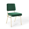 Modway Craft Performance Velvet Dining Side Chair EEI-3804-GLD-GRN Gold Green