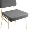 Modway Craft Performance Velvet Dining Side Chair EEI-3804-GLD-GRY Gold Gray