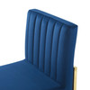 Modway Carriage Channel Tufted Sled Base Performance Velvet Dining Chair EEI-3806-GLD-NAV Gold Navy