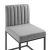 Modway Carriage Channel Tufted Sled Base Upholstered Fabric Dining Chair EEI-3807-BLK-LGR Black Light Gray