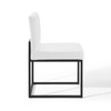 Modway Carriage Channel Tufted Sled Base Upholstered Fabric Dining Chair EEI-3807-BLK-WHI Black White