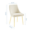 Modway Viscount Performance Velvet Dining Chairs - Set of 2 EEI-3808-GLD-IVO Gold Ivory