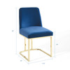 Modway Amplify Sled Base Performance Velvet Dining Side Chair EEI-3810-GLD-NAV Gold Navy