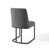 Modway Amplify Sled Base Upholstered Fabric Dining Side Chair EEI-3811-BLK-CHA Black Charcoal