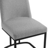 Modway Amplify Sled Base Upholstered Fabric Dining Side Chair EEI-3811-BLK-LGR Black Light Gray