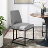 Modway Amplify Sled Base Upholstered Fabric Dining Side Chair EEI-3811-BLK-LGR Black Light Gray