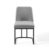 Modway Amplify Sled Base Upholstered Fabric Dining Side Chair EEI-3811-BLK-LGR Black Light Gray