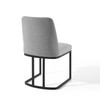 Modway Amplify Sled Base Upholstered Fabric Dining Side Chair EEI-3811-BLK-LGR Black Light Gray