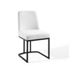 Modway Amplify Sled Base Upholstered Fabric Dining Side Chair EEI-3811-BLK-WHI Black White