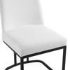 Modway Amplify Sled Base Upholstered Fabric Dining Side Chair EEI-3811-BLK-WHI Black White