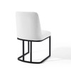 Modway Amplify Sled Base Upholstered Fabric Dining Side Chair EEI-3811-BLK-WHI Black White