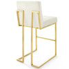 Modway Privy Gold Stainless Steel Performance Velvet Bar Stool EEI-3856-GLD-IVO Gold Ivory