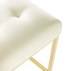 Modway Privy Gold Stainless Steel Performance Velvet Bar Stool EEI-3856-GLD-IVO Gold Ivory