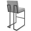 Modway Privy Black Stainless Steel Upholstered Fabric Bar Stool EEI-3857-BLK-LGR Black Light Gray