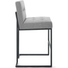 Modway Privy Black Stainless Steel Upholstered Fabric Bar Stool EEI-3857-BLK-LGR Black Light Gray