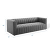 Modway Reflection Channel Tufted Upholstered Fabric Sofa EEI-3881-CHA Charcoal