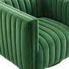 Modway Conjure Channel Tufted Performance Velvet Swivel Armchair EEI-3883-EME Emerald