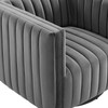 Modway Conjure Channel Tufted Performance Velvet Swivel Armchair EEI-3883-GRY Gray